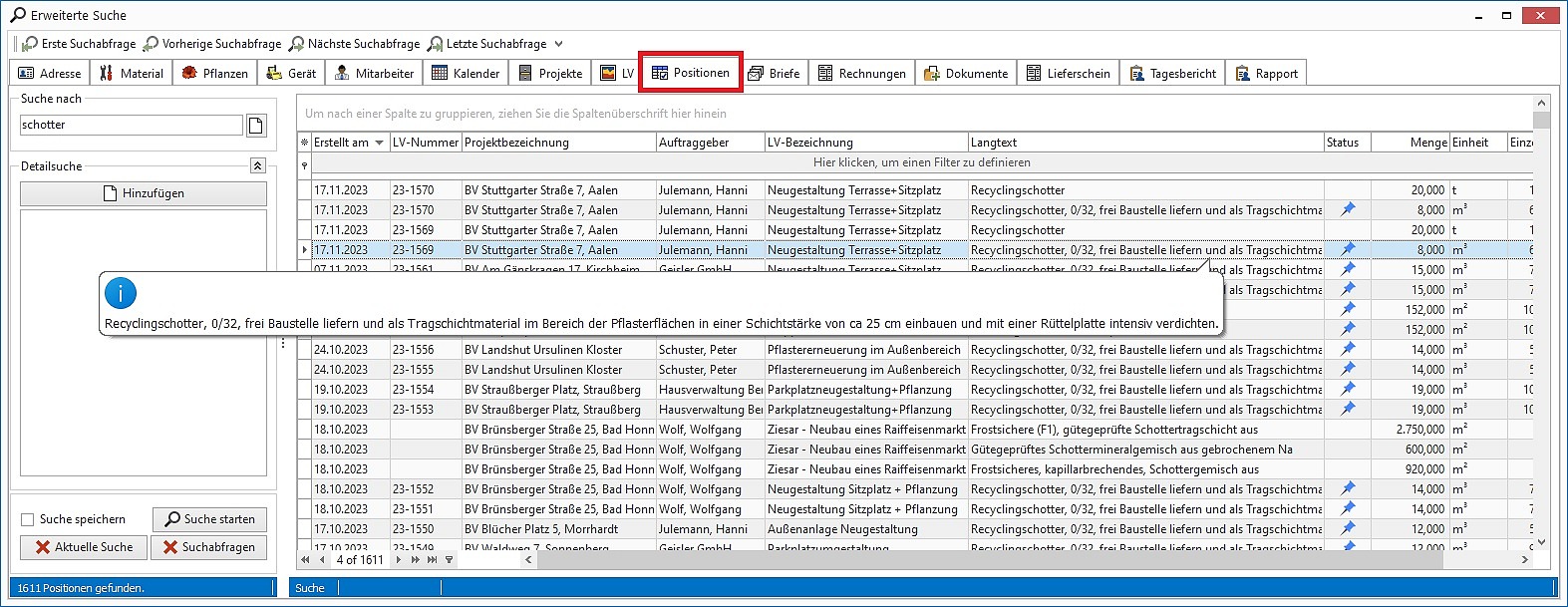 mexXsoft X2 – Erweiterte Suche