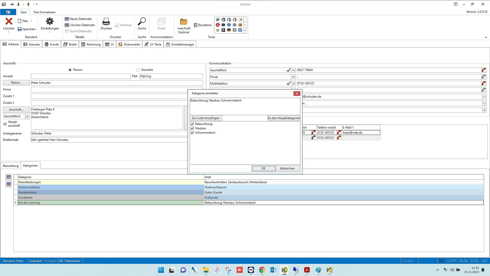 mexXsoft X2 – Kategorie zuweisen