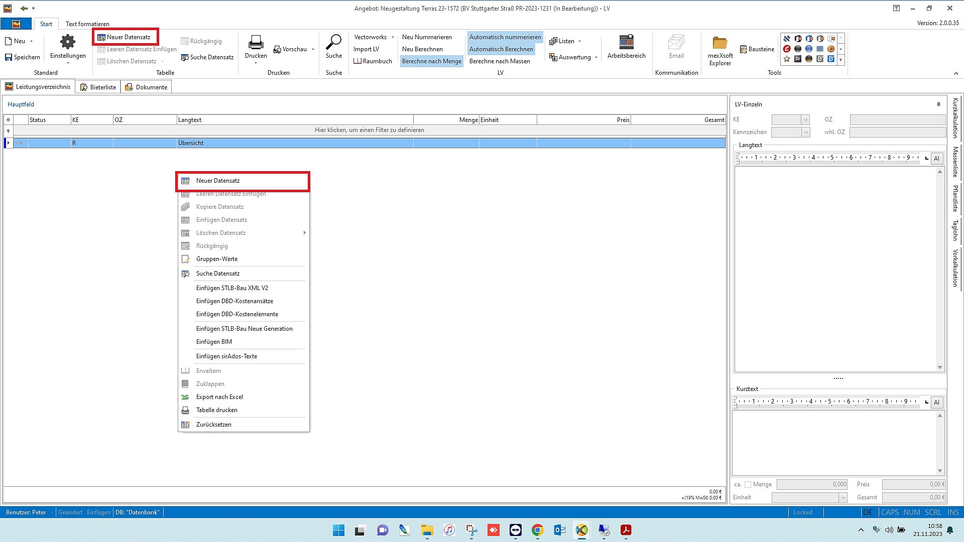 mexXsoft X2 – Neue Position anlegen