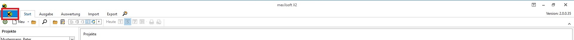mexXsoft X2 – Update-Menü
