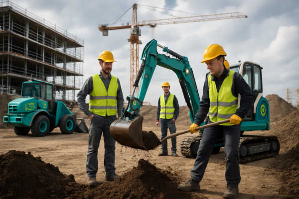 Emissionsfreie Maschinen im Baugewerbe: Technologien und praktische Herausforderungen