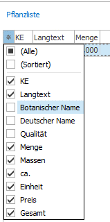 Pflanzliste
